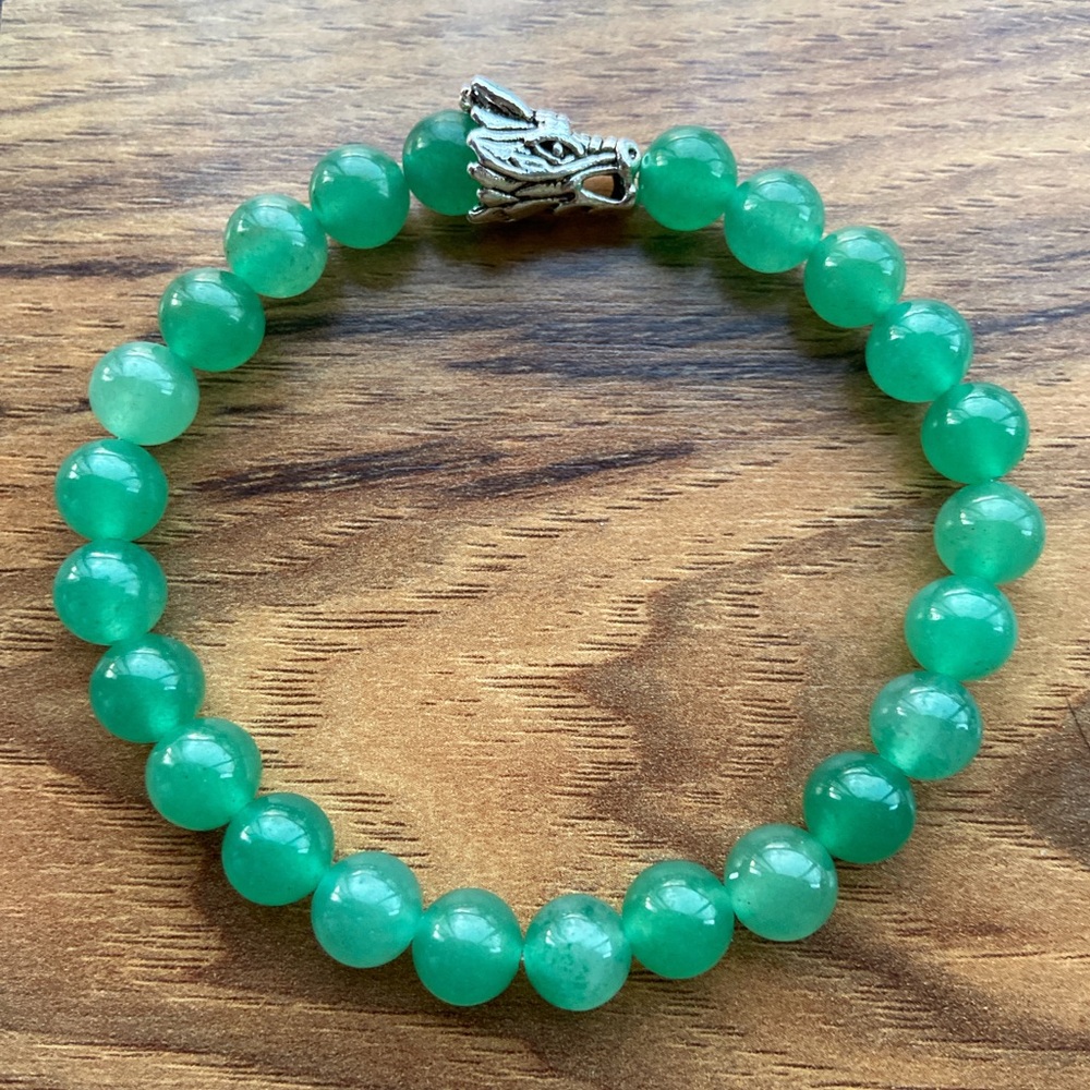 Men or women genuine jade dragon bead bracelet - Picture 8 of 9